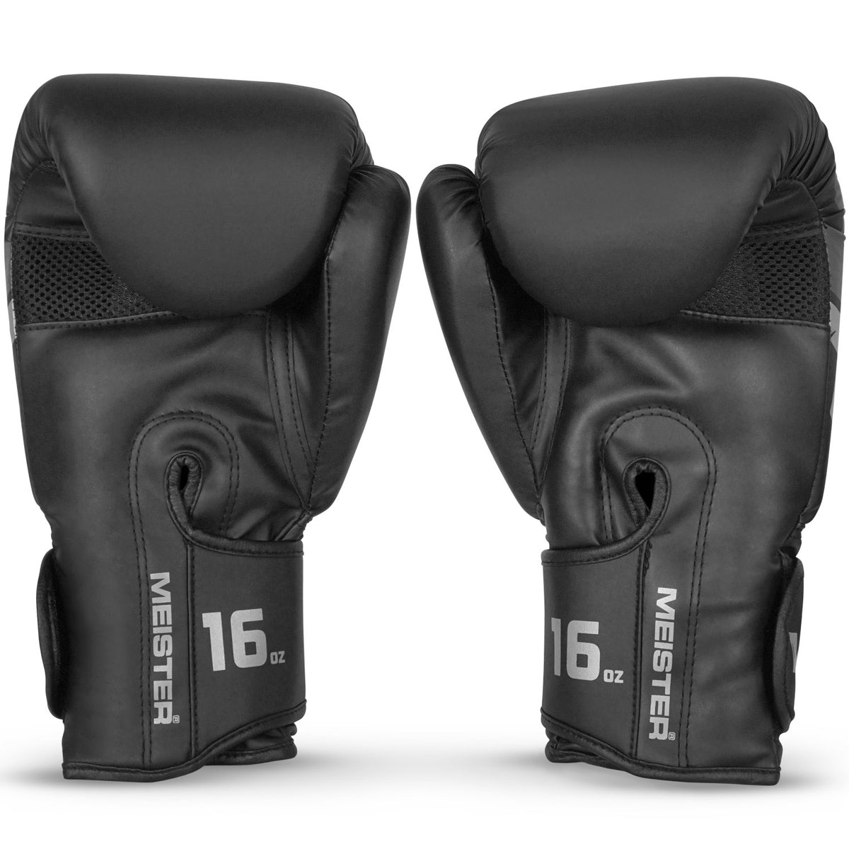 Meister Critical Boxing Gloves Ergonomic High Density Training Gloves Matte Black 16 Ounce