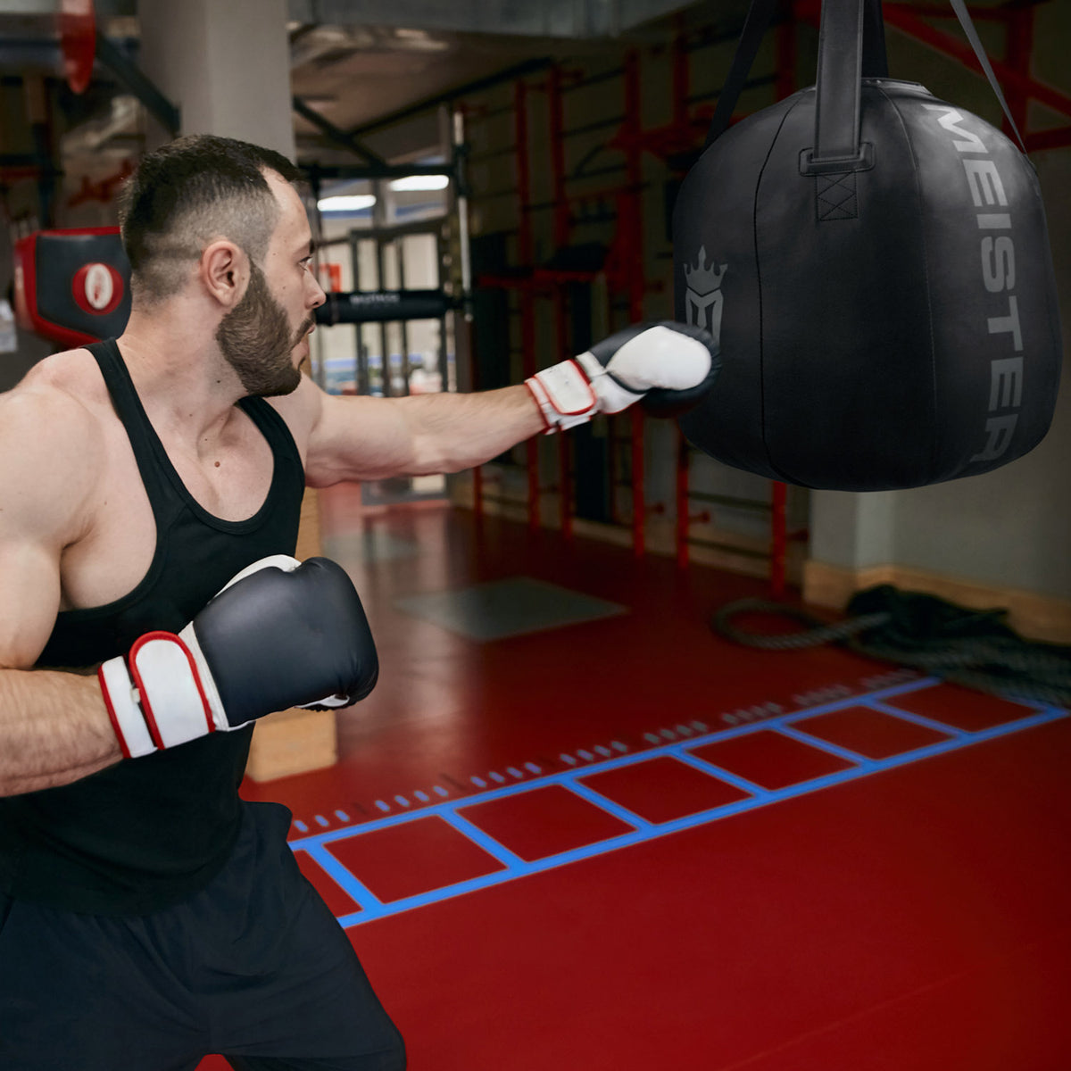 Meister 60lb Filled Wrecking Ball Heavy Punching Bag for Boxing and MMA Black