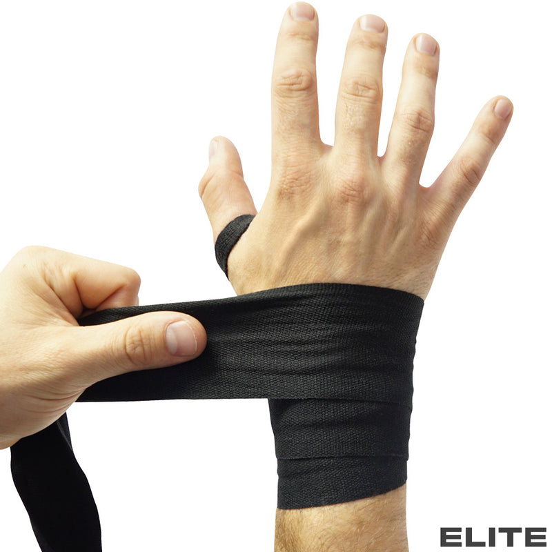 Meister ELITE 180" Elastic Hand Wraps - Black