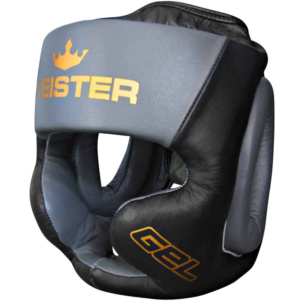 Meister Gel Full-Face Training Head Guard - Black/Charcoal/Gold