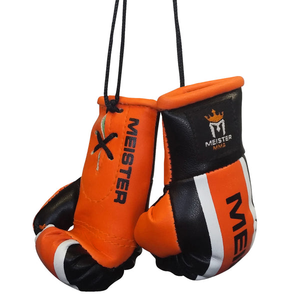 Mini Boxing Gloves Black Orange Meister