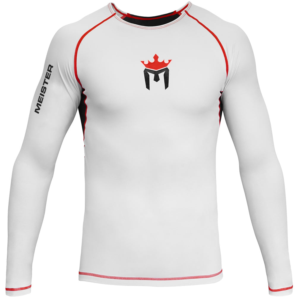 Meister Rush Long-Sleeve Rash Guard - White/Red | Meister