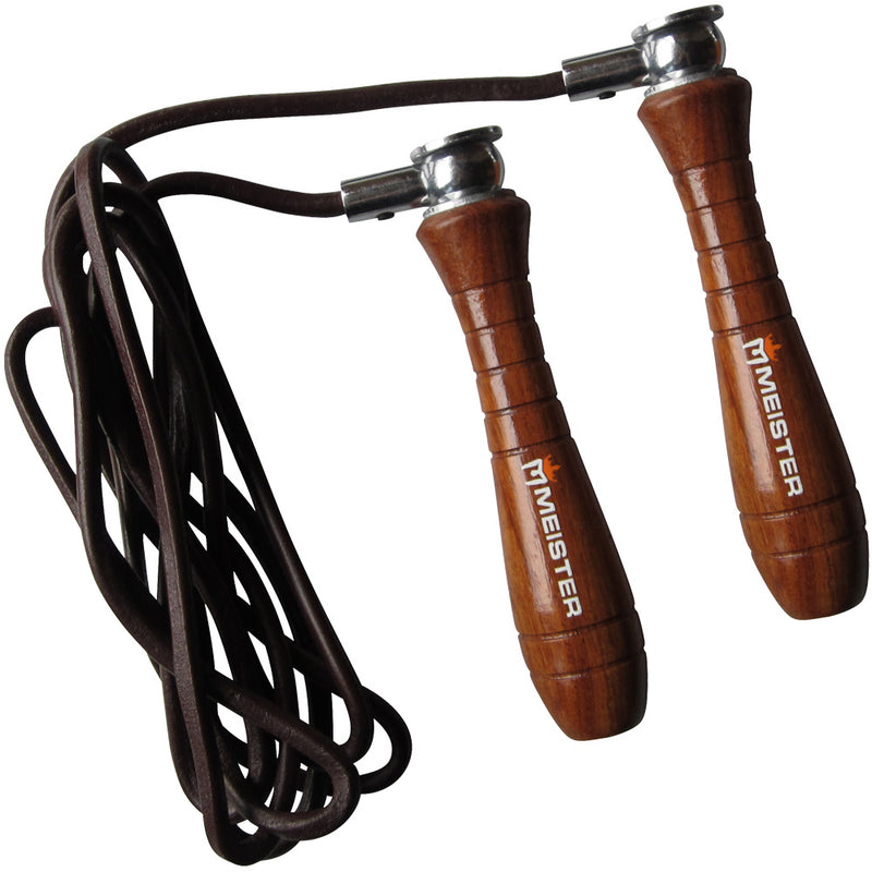 Meister Weighted Wood & Leather Speed Rope