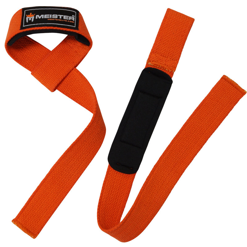 Neoprene-Padded Lifting Straps (Pair) - Orange