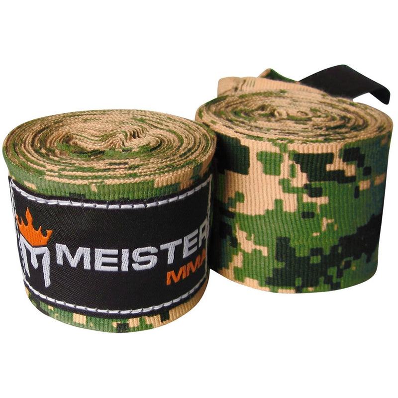 180" Semi-Elastic Hand Wraps for MMA & Boxing (Pair) - Army Camo