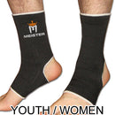 Muay Thai MMA Ankle Support Wraps (Pair) - YOUTH Black