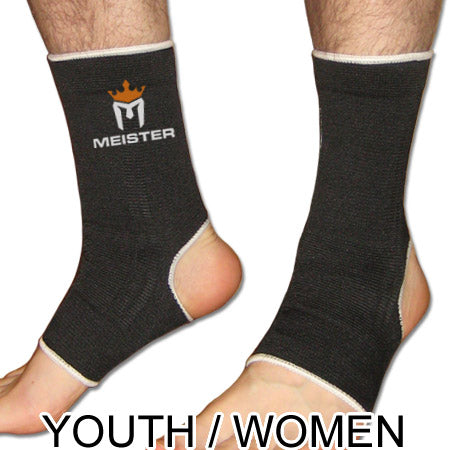 Muay Thai MMA Ankle Support Wraps (Pair) - YOUTH Black